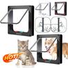 S/M/L/XL Cat Flap Door with 4 Way Lock Security Flap Door for Dog Cat Kitten Small Pet Gate Door Kit Cat Puppy Safety Gate