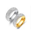 European & American Fashion Titanium Steel Diamond Arc Ring - Stylish Couple's Design, Korean Niche Style
