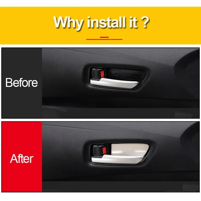 Нержавеющая сталь, автомобильный Стайлинг, внутренние дверные ручки, накладки на чашу, аксессуары для Toyota Corolla 2022 E210 12th