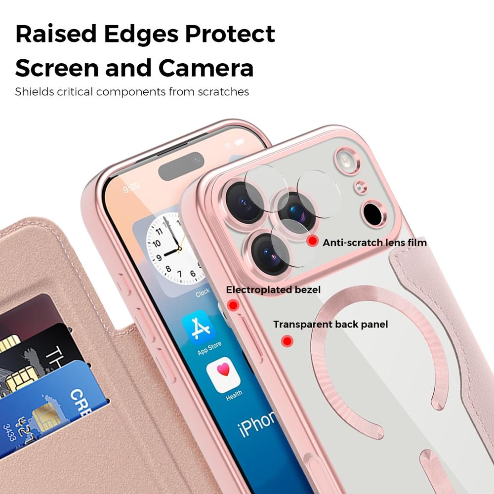 Magsafe Leather Case for IPhone 17 Air 16 Promax 15 Plus 14 Pro max 13 PM 12 iphone17 Card Holder Magsafe Flip Phone Cover