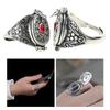 Alloy Gawu Box Ring with Secret Compartment for Jewelry and Herbs Adjustable Size Openable Finger Ring Ethnic Accessory
