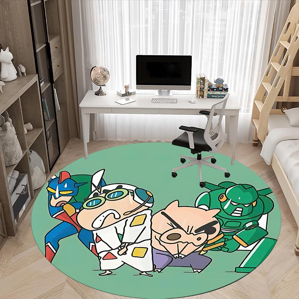 1PC Crayon Shin-chan Office Round Area Rug, Indoor Mat Suitable For Office, Under Office Chairs Bedroom Living Room Home Decor DT1212020