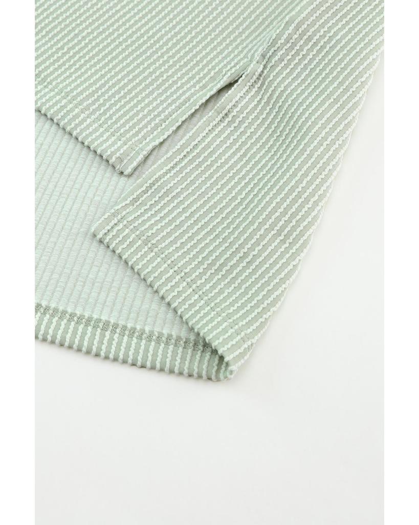 Azura Exchange Топ свободного покроя с отворотами на рукавах и ребристым узором