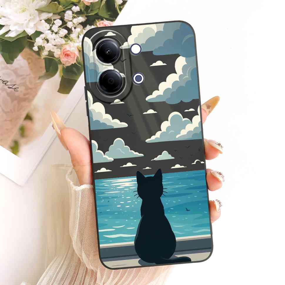 For vivo Y05 4G Case Fashion Colorful Flower Cartoon Silicone Back Cover For Vivo Y11D VIVO Y05 4G Bumper Phone Cases Fundas