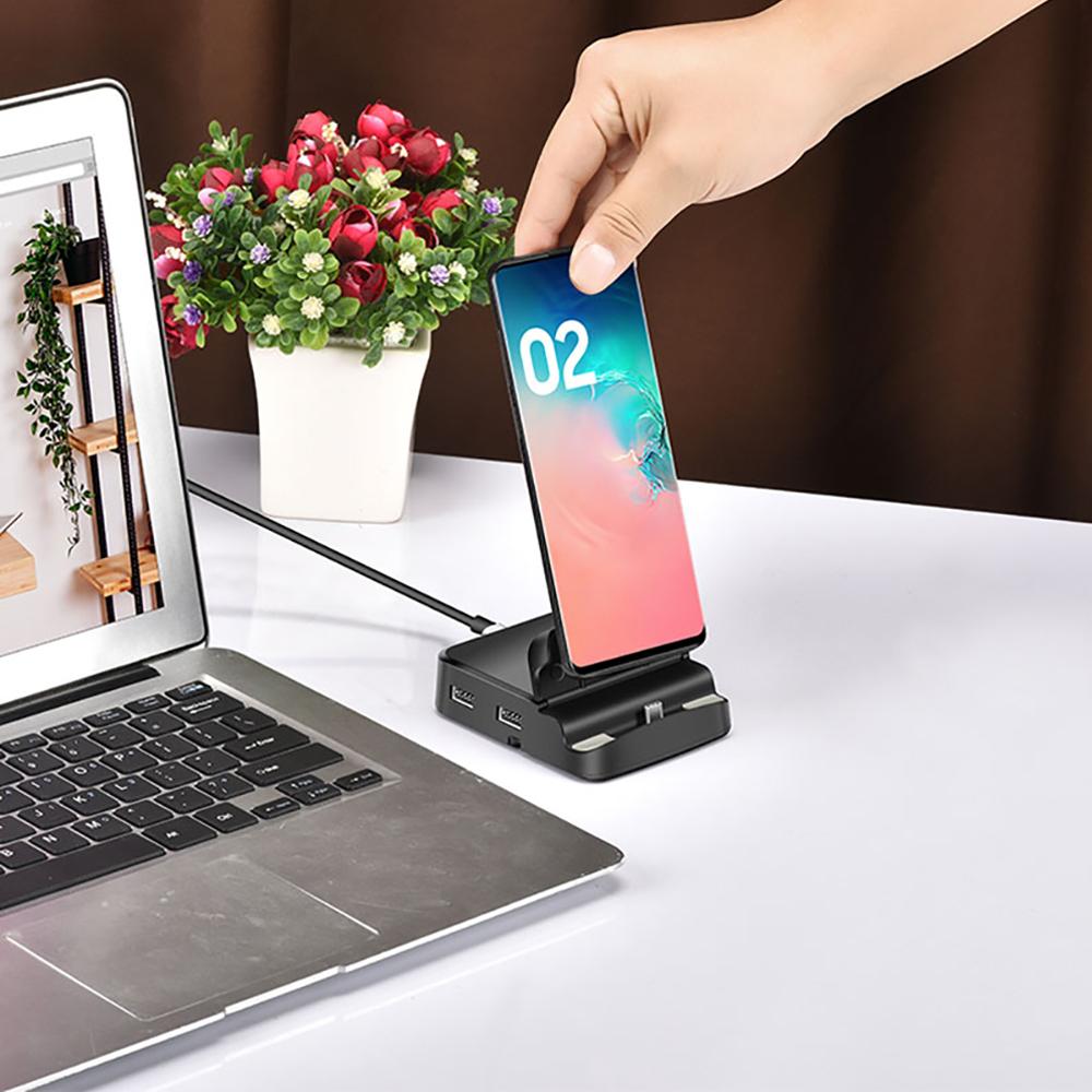 Док-станция-хаб 8 в 1 Type-C, подставка для телефона, станция Dex Pad, док-станция USB-C на HDMI-совместимый, адаптер для зарядки питания для Samsung