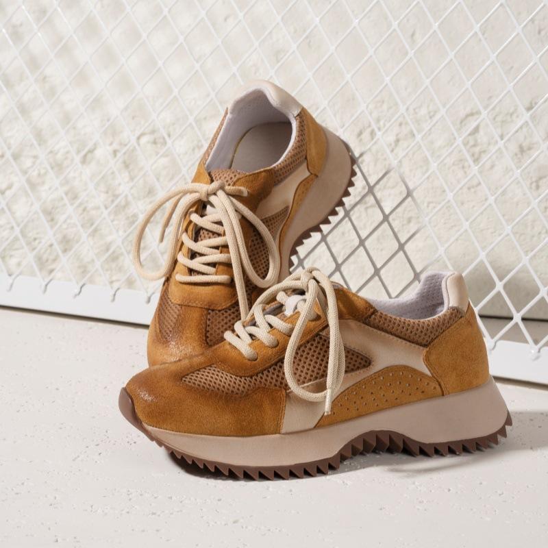 Весенняя кожаная женская удобная и универсальная модная платформа повседневная обувь женская