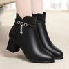 Mom Winter Shoes High Heels Short Boots 2025 Autumn New Thick Heel Thick Sole Velvet Warm Women's Versatile Cotton Boots