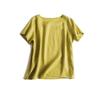 Summer Commuting Simple and Artistic Thin Round Neck Short Sleeve Women's Casual T-Shirt Top