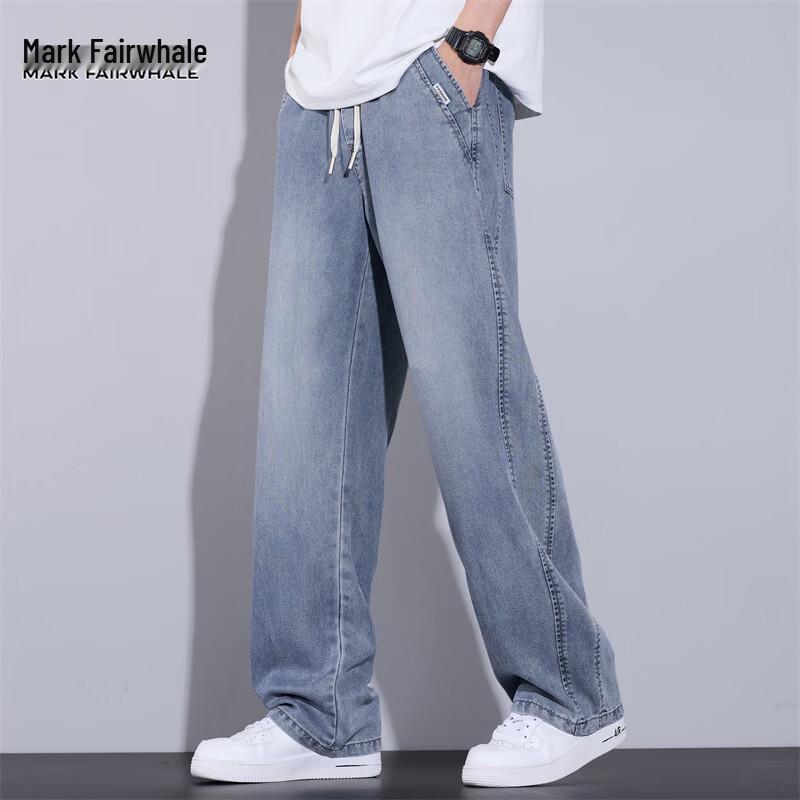 MARK FAIRWHALE Men's Loose Fit Ice Silk Lyocell Jeans
