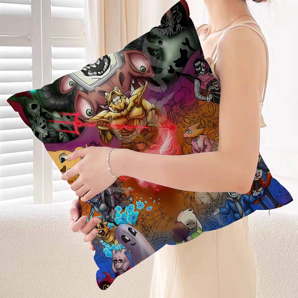 Anime Undertale Game Cushion Cover Inches Farmhouse Decor Home Throw Pillow Covers For Couch Decorations