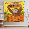 Curious George Kitchen Curtain Tiebacks Curtains for Living Room Decoration Tulle in Kitchen Curtains 2 Pieces Window Blackout