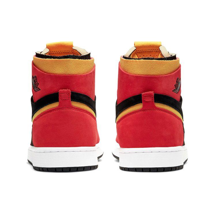 Air Jordan 1 High Zoom Comfort Чили Красные мужские кроссовки Черно-белые Университетское золото CT0978-006