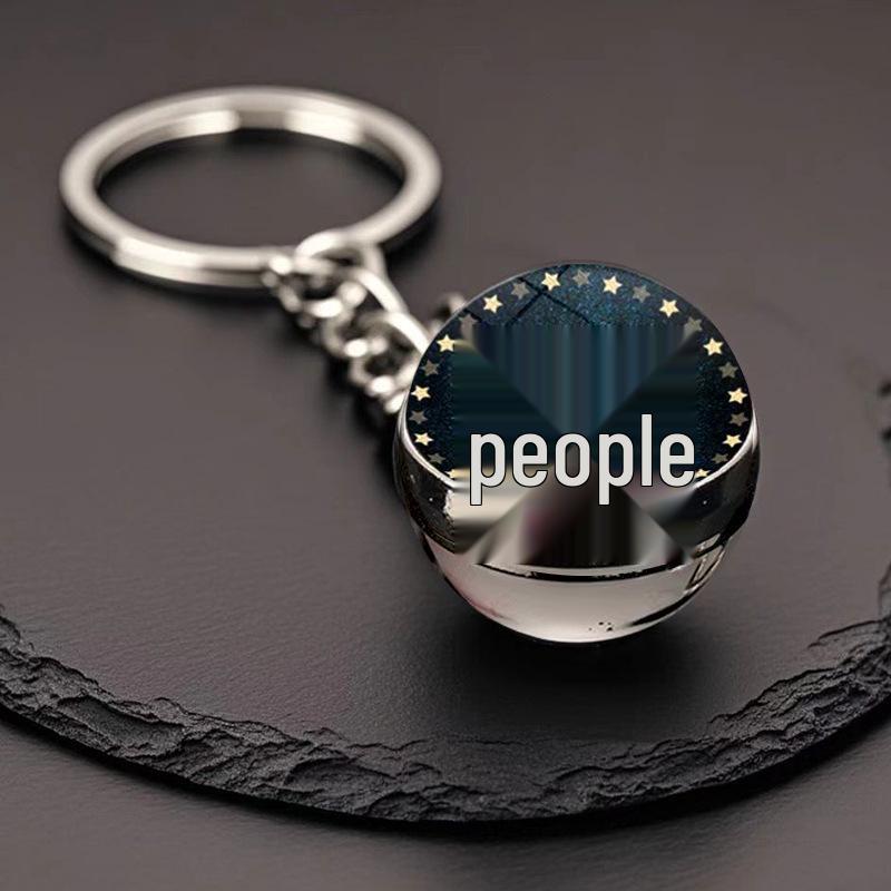 Spherical Luminous Crystal Zodiac Keychain - Virgo & Leo