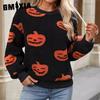 Shimmering Women's Autumn Winter Halloween Print Plush Pullover Hoodie