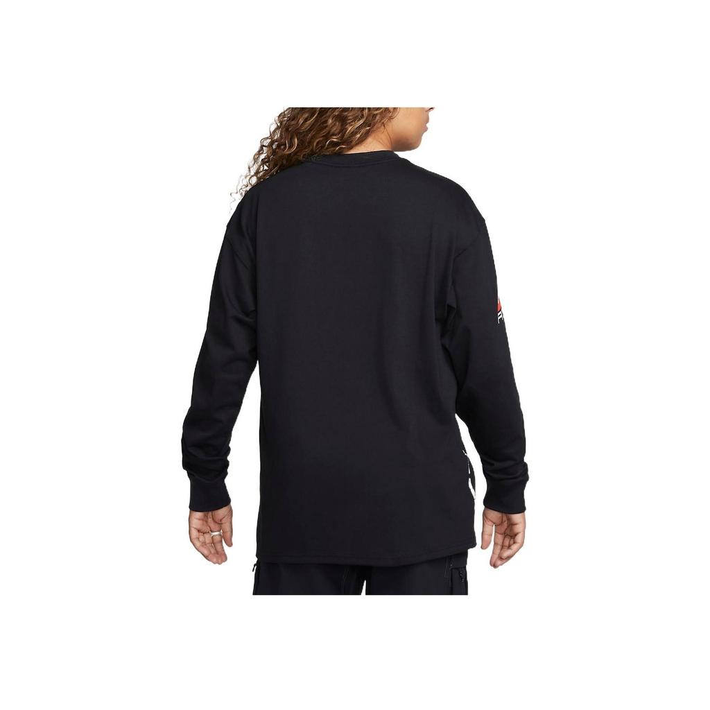 Nike Мужская футболка с длинным рукавом и буквенным принтом, черная DV9638-010
