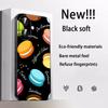 Макарон Милый розовый узор для девочек Чехол для телефона Для iPhone 17 16 e 15 14 13 12 Plus Mini Pro Max Мягкий черный Ударопрочный чехол