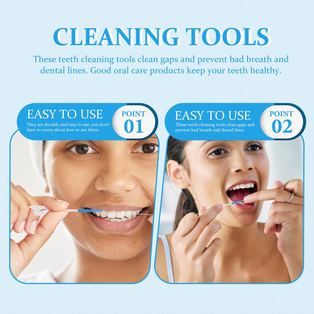 80Pcs Interdental Brushes Elastic Tooth Cleaning Toothpick Tools Portable Oral Care for Braces Gap Cleaning Interdental