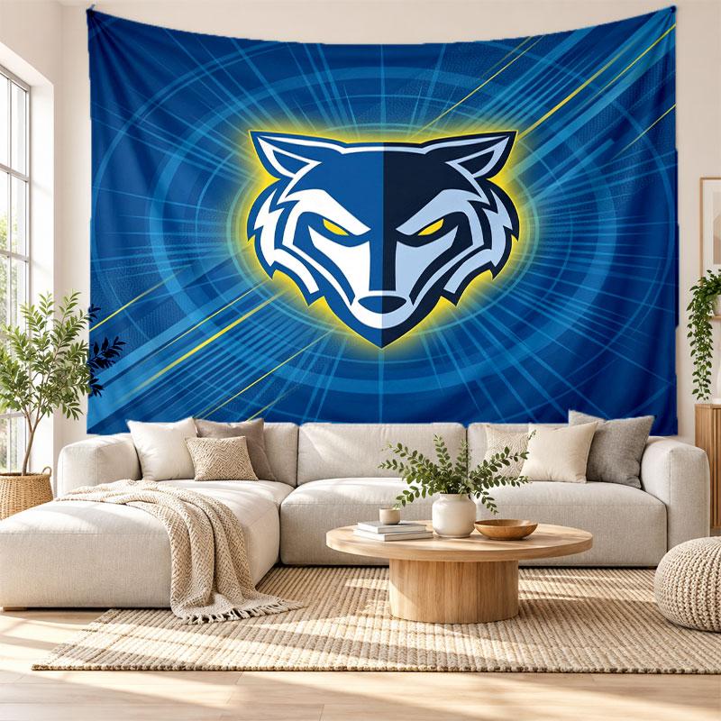 Warrington Wolves Wall Tapestry, Soft Fabric Wall Hanging, Decorative Backdrop For Bedroom Home Wall Art