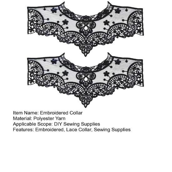 2 шт. вышитый воротник кружевная отделка аппликация женский ажурный вырез для DIY