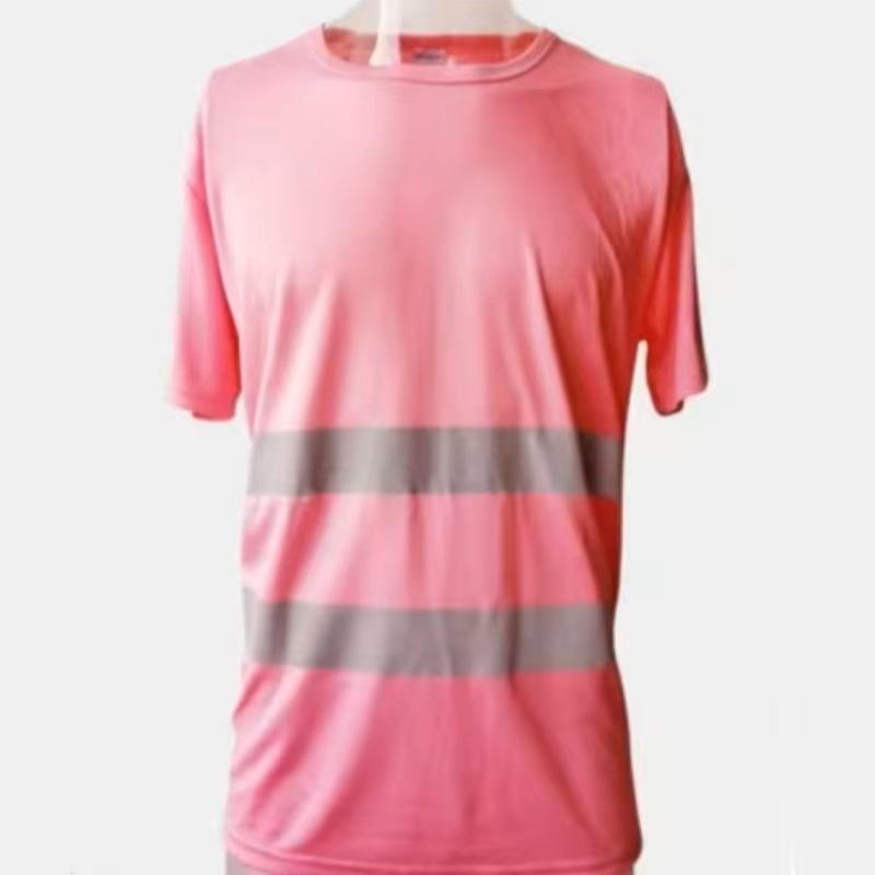 Fluorescent High Visibility Reflective Shirts Safety Polo t-Shirt Construction Shirt Fast Dry Work Wear Night Cycle Biking