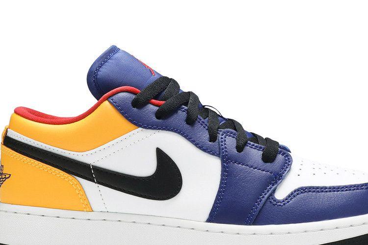 Kids' Sneakers Jordan 1 Low Royal Yellow (GS) White/Track Red-Deep Royal Blue