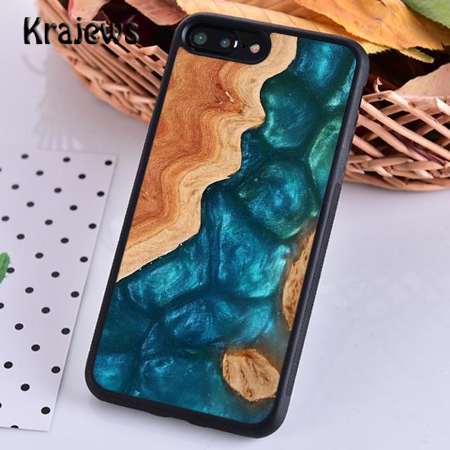 Мягкий чехол для телефона Krajews из дерева и мрамора с рисунком из смолы для iPhone 14 5 6s 7 8 plus X XR XS 11 12 13 pro max Samsung Galaxy S21 S22ultra