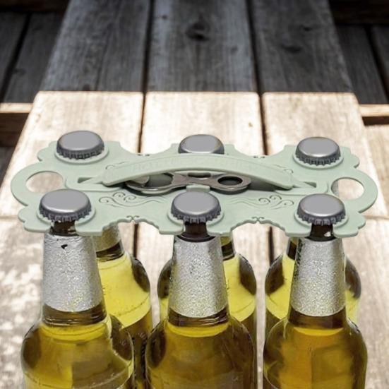 Beer Stand Beverage Carrier Holder for 6 Bottles Portable Bar KTV Beer Rack Multi-purposeCup Holder for BBQ Parties