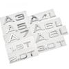 Letter Number Chrome Emblem For  Audi Car Trunk Discharge Capacity Badge Sticker 1.8T 2.0T 3.0T 3.2 3.6 4.2 A3 A5 A7 A4L A6L A8L