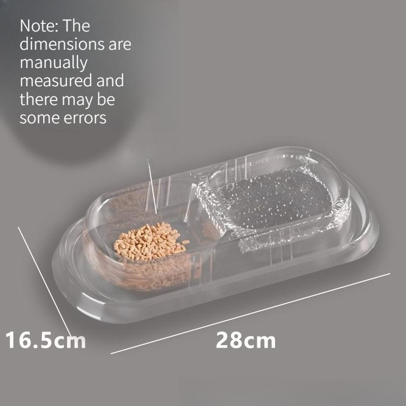 20Pcs Disposable Ant-proof Cat Double Compartment Feeding Bowl No-wash Travel Food Water Bowl for Stray CatsPet Feeder Tray