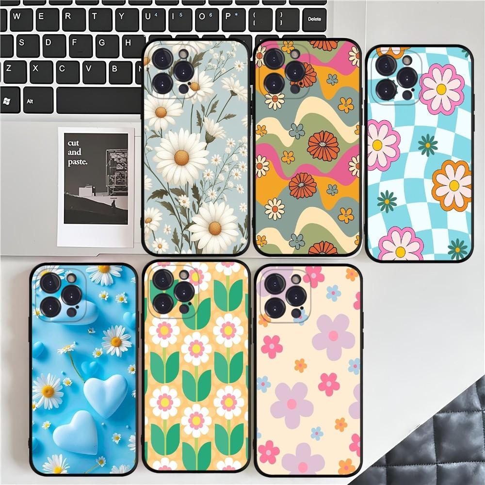 Чехол для телефона с цветами ромашки для iPhone 16 15 14 11 12 13 Mini Pro XS Max Чехол 6 7 8 Plus X Funda Shell