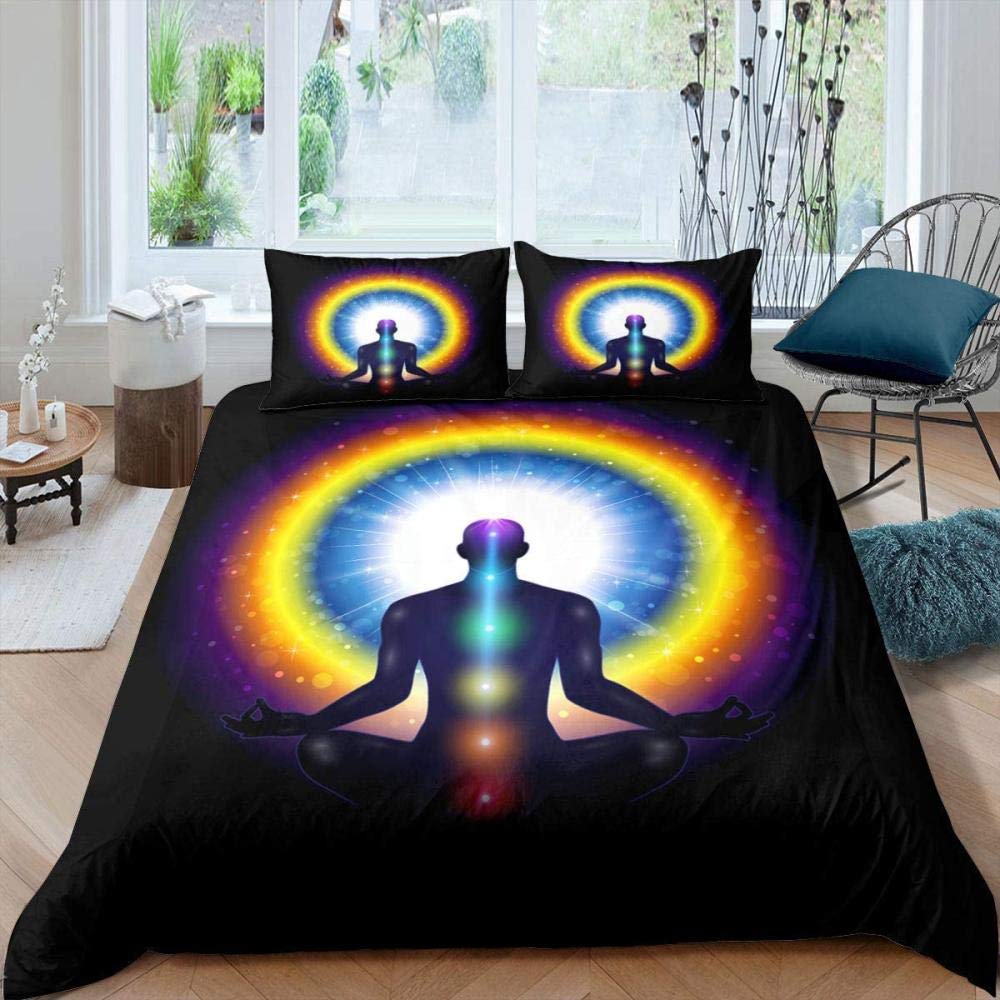 Богемный Король Королева Пододеяльник Чехол для одеяла для йоги Медитация чакр Глаз Хамсы Постельный комплект Экзотический Бохо Полиэстеровый Чехол для одеяла