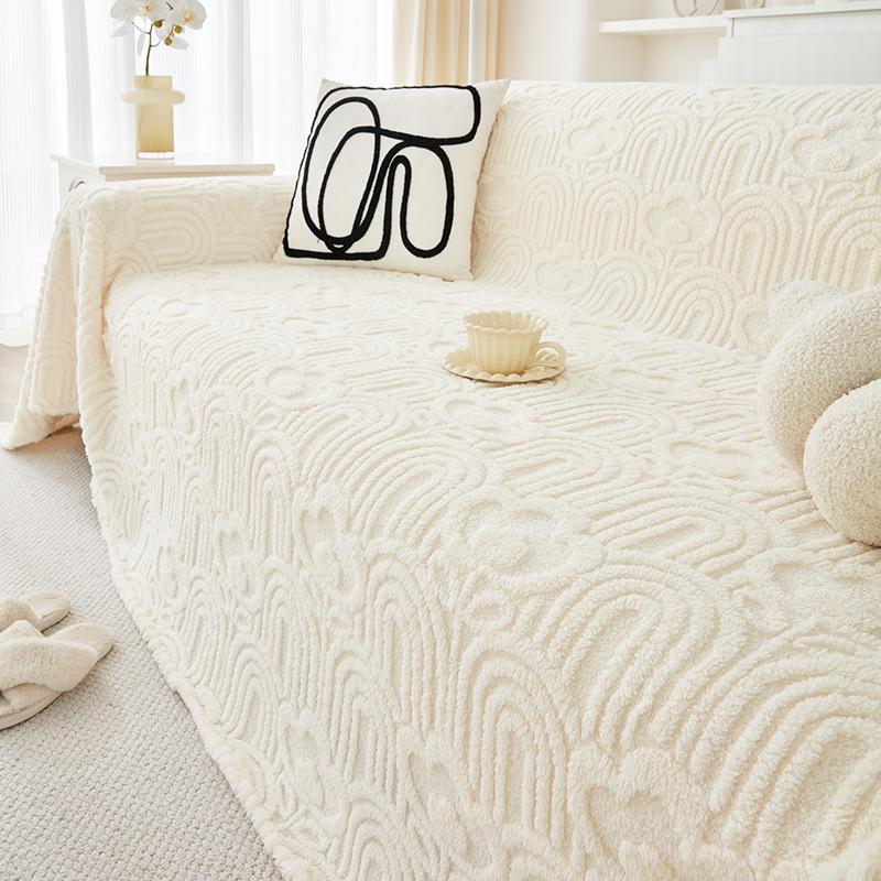 Высококачественное плюшевое полотенце для дивана с радужным цветком для гостиной, универсальное нескользящее пылезащитное покрытие для дивана