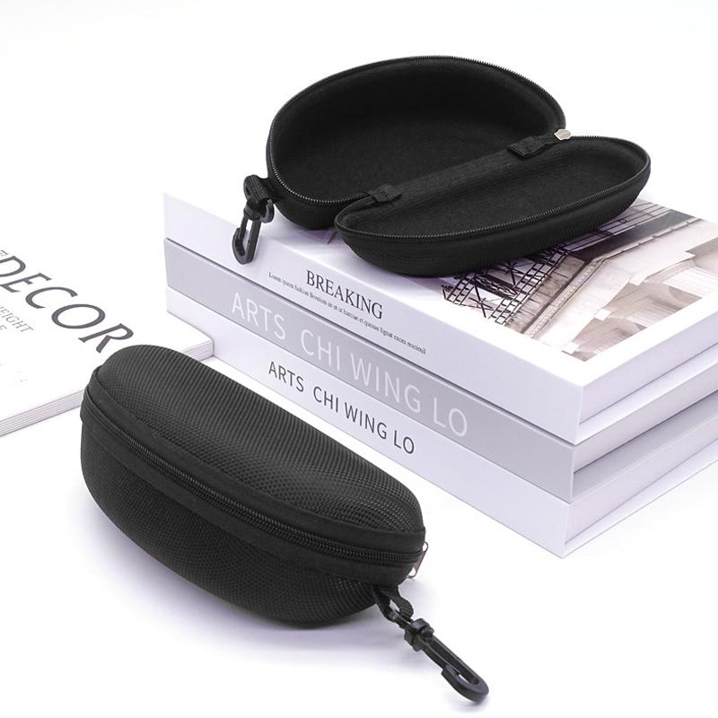 Portable Zipper Carabiner Sunglasses Protector Box Hard Eye Glasses Case Travel Pack Glasses Case Eyewear Accessories With Hook