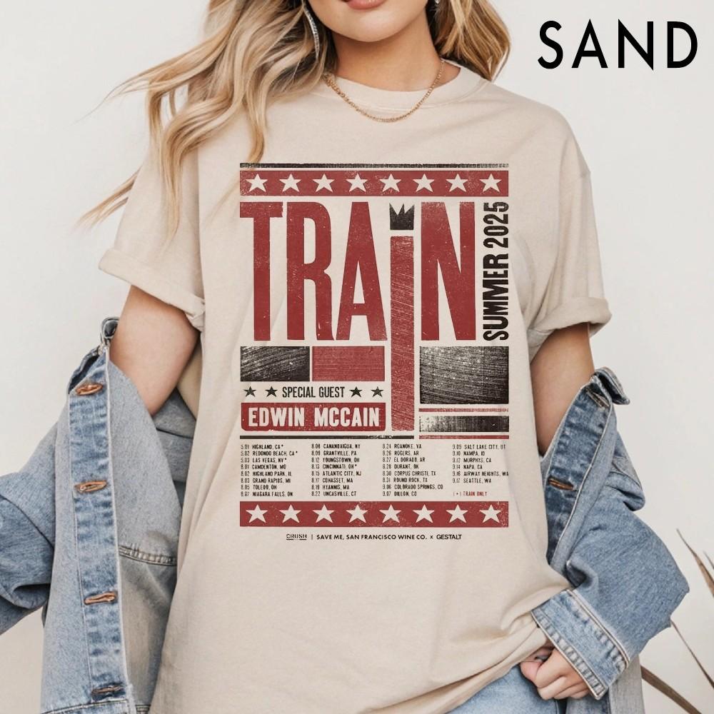 New Train band tour2025 MenBlack S-235XL Tee20D910 Unisex T-Shirt
