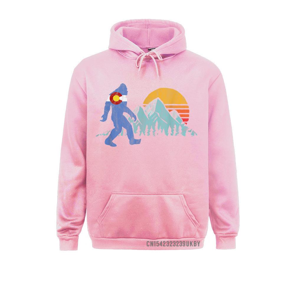 Женские толстовки в стиле ретро, снежный человек, Sun Mountain, государственный флаг Колорадо, толстовка с графическим рисунком, толстовки для отдыха, одежда с длинным рукавом