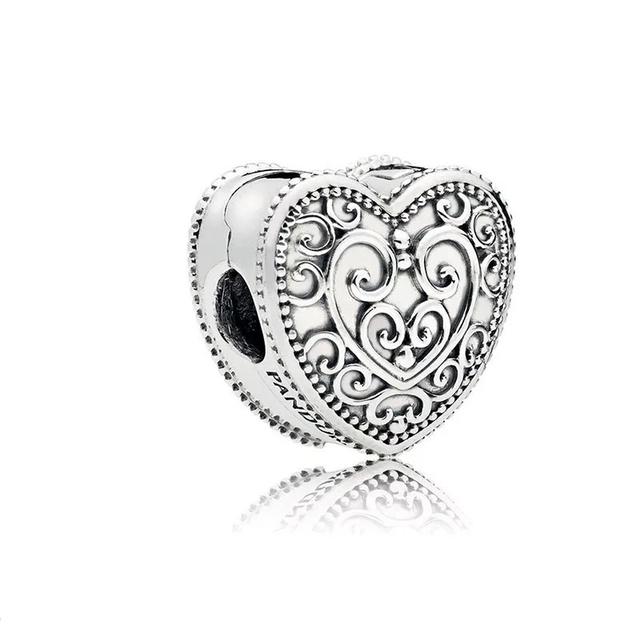 New 925 Silver Heart Shape Love Family Flower Rainbow Diy Fine Beads Fit Original Pendant Charms Silver 925 Bracelet Jewelry