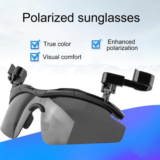 Clip-on Polarized Sunglasses Adjustable Flip Cover UV Protection Sunglasses Men Women Outdoor Hiking Golf Fishing Cycling Driving Traveling Hat