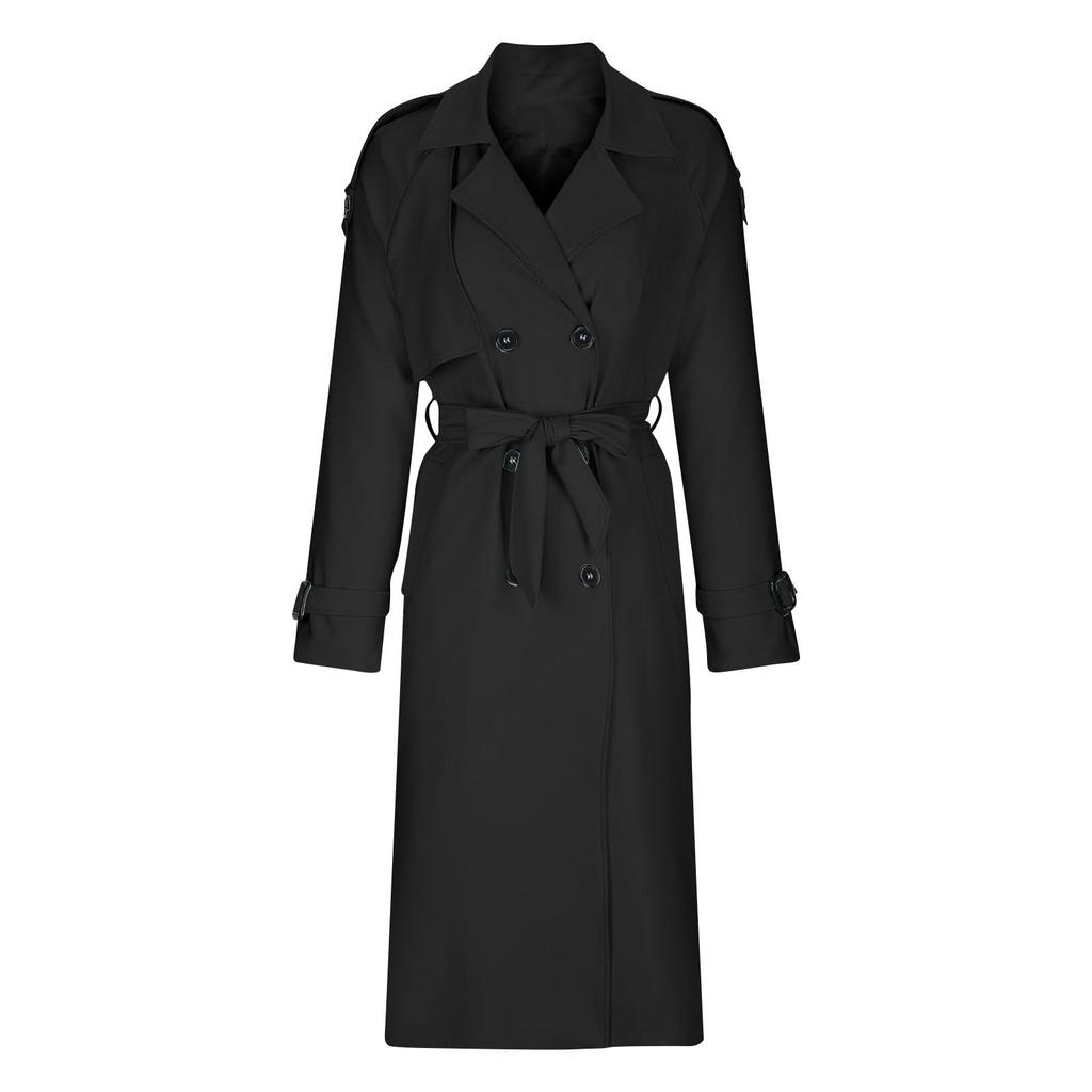 Женский осенне-зимний повседневный темпераментный однотонный плащ в длинной куртке