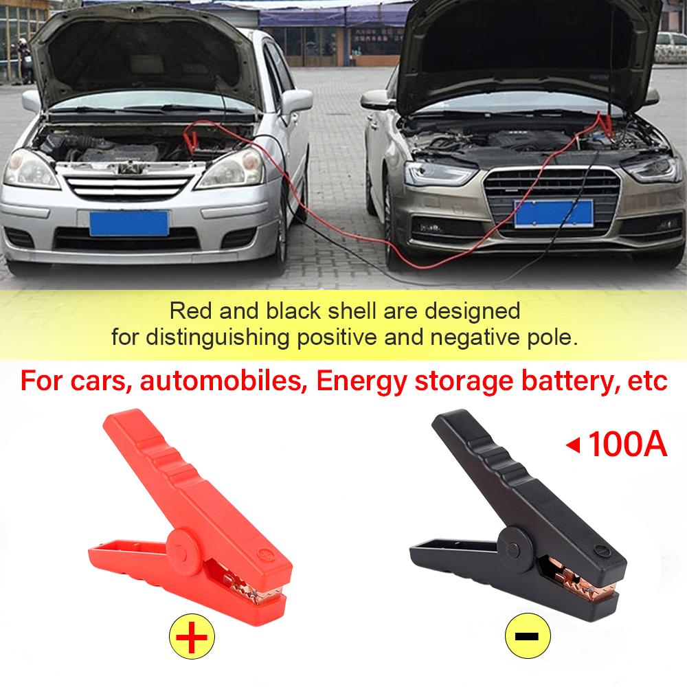2Pcs 100A Heavy Duty Copper Alligator Clips Terminal Electrical Battery Crocodile Clamp Test Connector for Jumper Cables