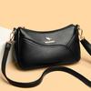 Fashion Luxury Design Leather Shoulder Bag Women Solid Color Small Clutch Handbag Purse Female Underarm Bag Leisure Travel Totes