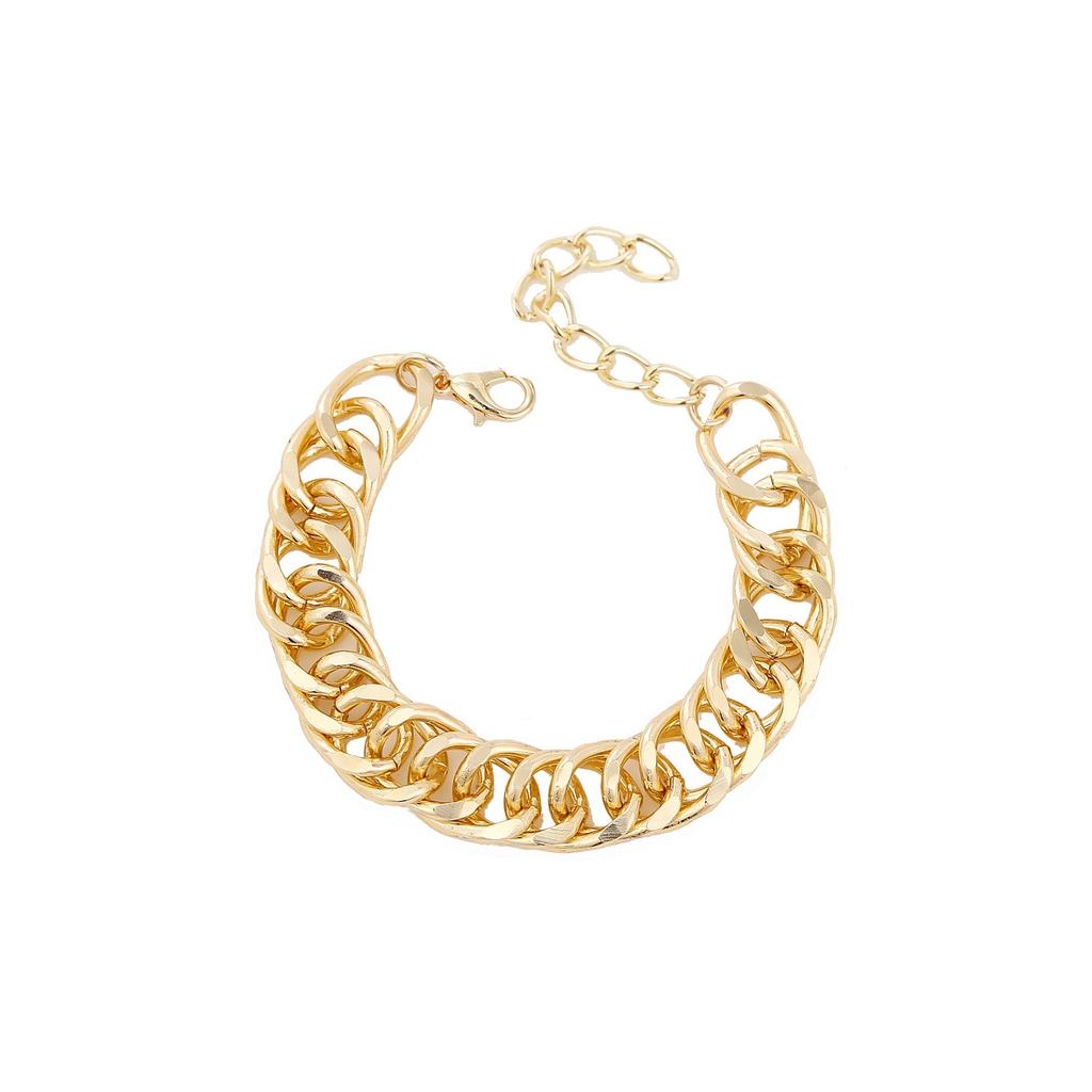 Ожерелье для женщин Модное простое золото и серебро двухцветное алюминиевое цепное замковое ретро-трендовое преувеличенное ожерелье Ins Ювелирные изделия Элегантное ожерелье