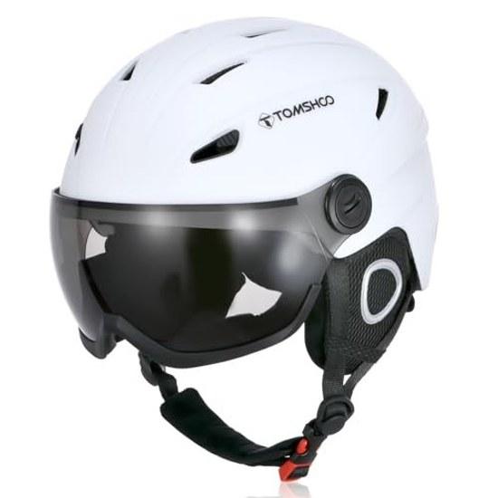 TOMSHOO ski helmet goggles lightweight snowboard 2-in-1 visor removable goggle set unisex snow sports