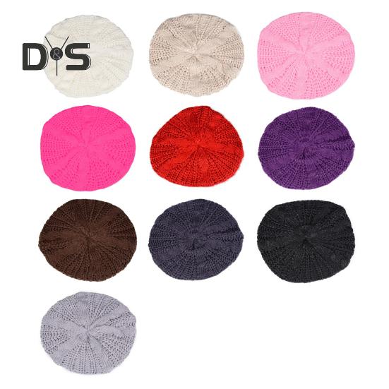 Женская осенне-зимняя вязаная шапка-чепчик, однотонная эластичная витая текстура, сохраняющая тепло, берет, кепка для фотосъемки, для активного отдыха на природе, путешествий, велоспорта