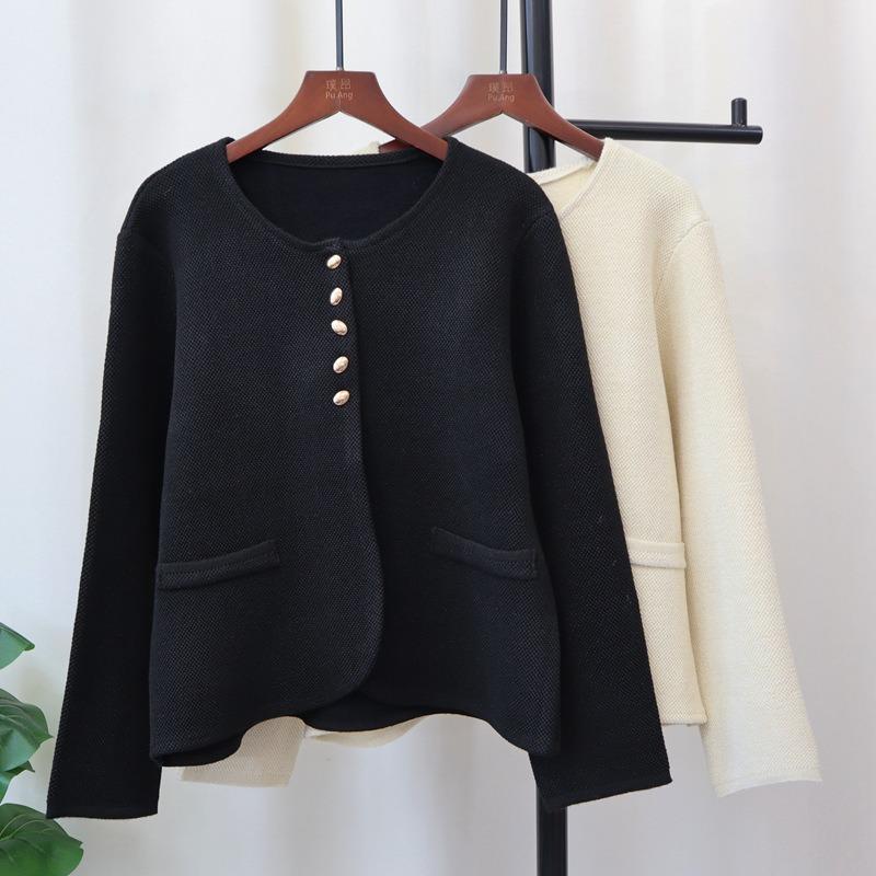 Джемпер с круглым вырезом из яркого шелка с длинными рукавами, куртка, осень и зима, новый темперамент, свободный и универсальный вязаный кардиган для женщин