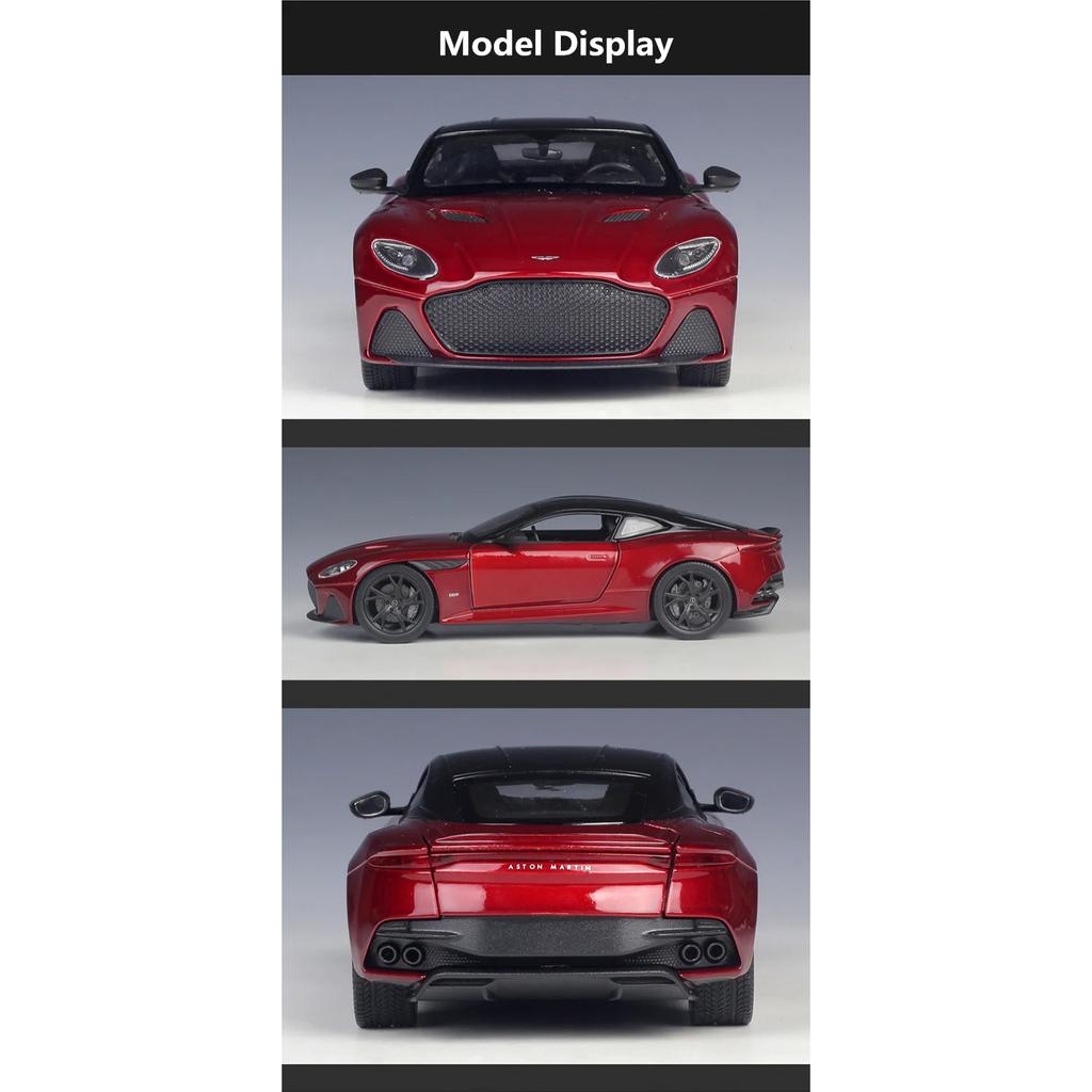 WELLY 1/24 Aston Martin DBS Superlaggera High Quality Alloy Sport Car Model Diecast Metal Track Racing Vehicle Children Toy Gift