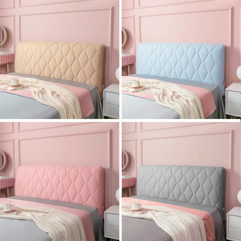 Чехол на изголовье мягкого бархата, утолщенный, полностью обернутый, стеганый, универсальный, против столкновений, пылезащитный прикроватный защитный чехол