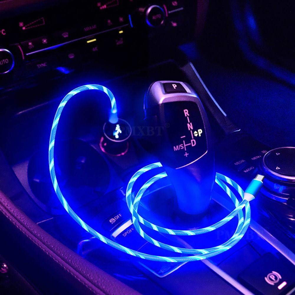 Светодиодный кабель Type C Micro USB Светящийся Кабели для зарядки мобильных телефонов Кабель данных Type C Зарядный провод