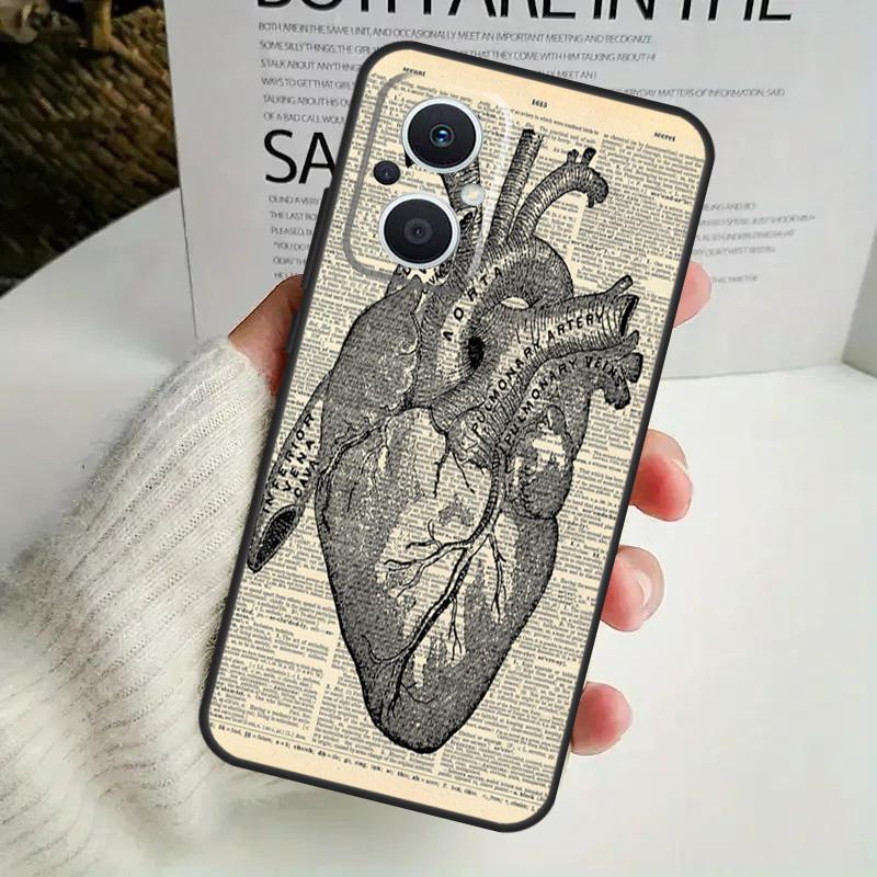 Anatomical Heart Anatomy Case For OPPO Reno 11F 10 Pro 4 5 6 7 8 Lite 4Z 5Z 8T OPPO Find X6 X5 Pro X2 X3 Neo Cover