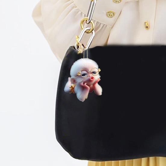 2D Monkey Acrylic Hanging Decoration Home Office Backpack Car Rearview Mirror Lying