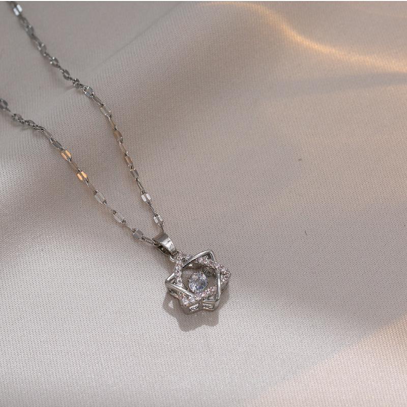 Легкое роскошное колье Bouncing Six Stars с небольшим дизайном для прыгающего сердца. Аксессуары Ожерелье для женщин. Ожерелье на ключицу из титановой стали.